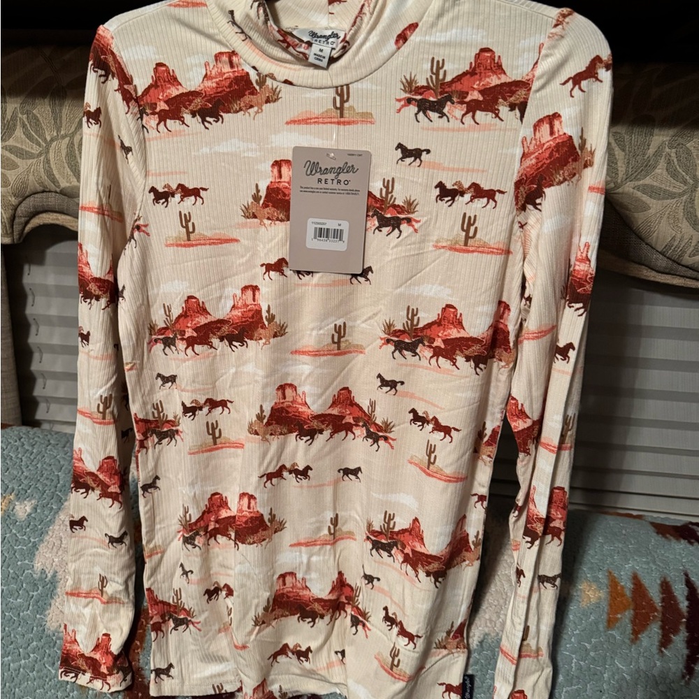 Wrangler Retro Western Print Long Sleeve Shirt